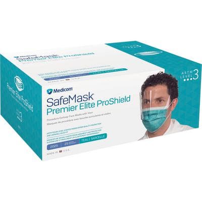 Safe+Mask® Pro-Shield Masks, ASTM Level 3, Teal, Ear Loops, 25/Pkg - Safe+Mask® Pro-Shield Masks – ASTM Level 3, 25/Pkg - Safe+Mask® Pro-Shield Masks – ASTM Level 3, 25/Pkg - Image 1