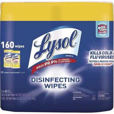 Lysol Scented Disinfecting Wipes, Lemon/Lime Blossom Scent, 3/Pkg, RAC80296 - Lysol® Scented Disinfecting Wipes - Lemon/Lime Scent, 3/Pkg - Image 1