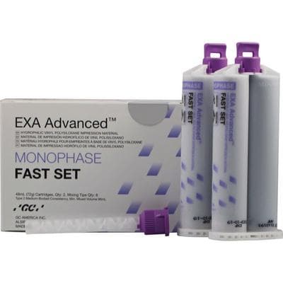 GC America EXA Advanced VPS Impression Material, Monophase, Fast Set, 48 mL Cartridge Refill, 2/Pkg, 137112 thumbnail 7