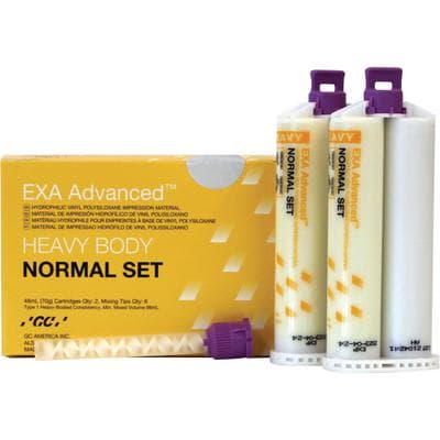 GC America EXA Advanced VPS Impression Material, Heavy Body, Normal Set, 2 x 48 mL Cartridges with 6 Mixing Tips, 137116 thumbnail 12