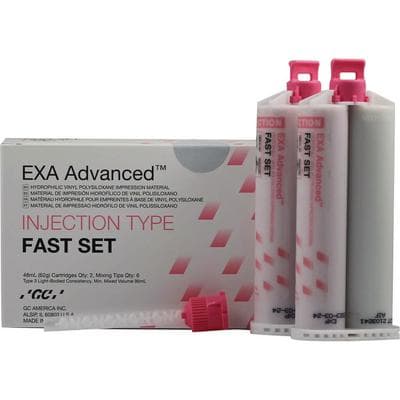 GC America EXA Advanced VPS Injection Fast Set Impression Material, 2 x 48 mL Cartridges with 6 Mixing Tips, 137113 thumbnail 12