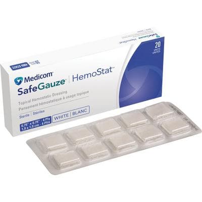 Medicom SafeGauze HemoStat Topical Hemostatic Dressing, 0.75" x 0.75", 4-Ply, Sterile, 20/Box, 4900-STAT thumbnail 14