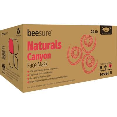 BeeSure Naturals Procedure Face Mask, ASTM Level 3, Canyon Red, Ear Loop, 50/Box, BE2410 thumbnail 12