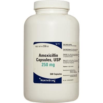 Amoxicillin Capsules, 500 mg, 100 Count Bottle, NDC 16714-0299-03 - Amoxicillin, Capsules - 500 mg Strength, 100/Pkg - Image 1