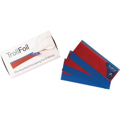TrollFoil Double-Sided Articulating Foil, Red, 8 Microns, Pre-Mounted on Frame, 100/Pk, 12000700 thumbnail 7