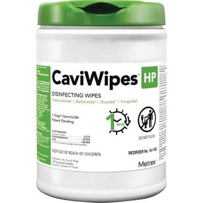 CaviWipes HP Surface Disinfectant Wipes, 6" x 6.75", 160/Canister, 16-1100 thumbnail 3
