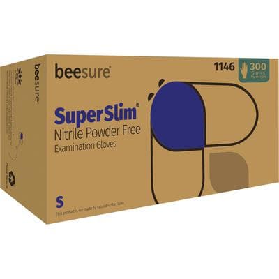 BeeSure SuperSlim Nitrile Examination Gloves, Powder-Free, Non-Sterile, Small, Cobalt Blue, 300/Box, BE1146 thumbnail 17