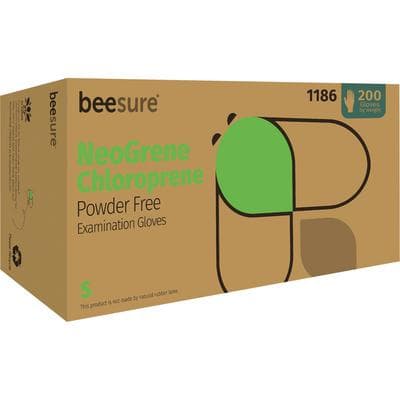 BeeSure NeoGrene Chloroprene Exam Gloves, Powder-Free, Non-Sterile, Small, Green, 200/Box, BE1186 thumbnail 15