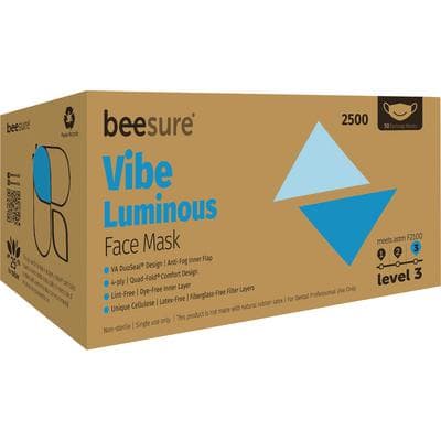 BeeSure Vibe Procedure Face Mask, ASTM Level 3, Luminous Blue, 50/Box, BE2500 thumbnail 25