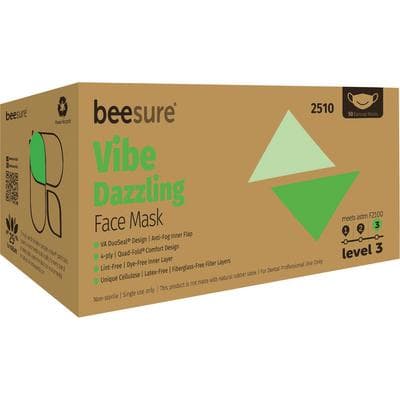 BeeSure Vibe Procedure Face Mask, ASTM Level 3, Dazzling Green, 50/Box, BE2510 thumbnail 22