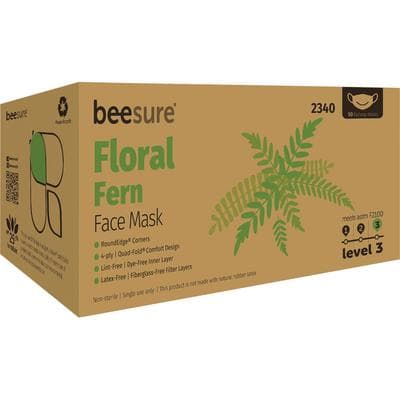 BeeSure Floral Design ASTM Level 3 Earloop Face Mask, Fern Green, 50/Box, BE2340 thumbnail 8