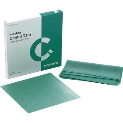 HySolate Latex Dental Dam, 6" x 6" (152 x 152 mm), Extra Heavy Gauge, Green, Powder-Free, Low Protein, 36/Box, 60034421 thumbnail 9