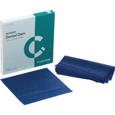 HySolate Latex Dental Dam, 5" x 5" (127 x 127 mm), Blue, Medium Gauge, Powder-Free, Low-Protein, 52/Box, 60034441 thumbnail 10