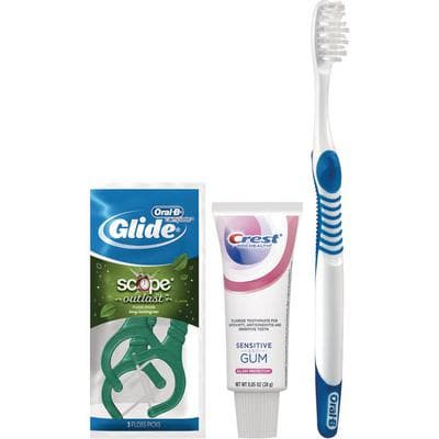 Crest Oral-B Sensitive Solution Manual Toothbrush Bundle with Glide Floss Picks, 72/Case, PGO 80331445 thumbnail 10