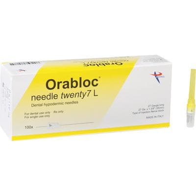 Orabloc Plastic Hub Dental Needles, 27G Long (0.40mm x 35mm), Yellow, 100/Box, 102704036 thumbnail 5