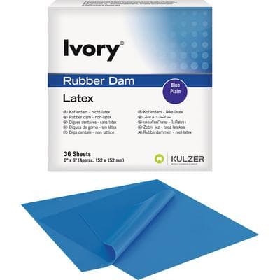 Ivory Rubber Dam, 5 x 5 Medium, Blue, Latex, 52/Box, 66094058 thumbnail 6