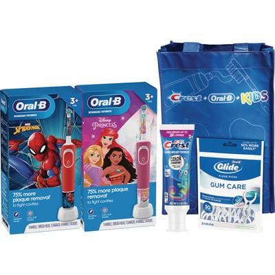 Oral-B Kids 3+ Marvel Spider-Man Rechargeable Electric Toothbrush System Bundle with Crest Kids Advanced Color Changing Toothpaste, Bubble Gum (4.2 oz), Oral-B Glide Gum Care Floss Picks (30 ct), and Free Kids Bag, Case of 3 thumbnail 6