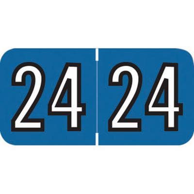 2024 Yearly Aging Labels, Amerifile Compatible, Blue/White, 1-1/2" x 3/4", 500/Roll - 2024 Yearly Aging Labels - Amerifile Compatible - Blue/White, 500/Roll - Image 1