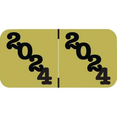 2024 Yearly Aging Labels, Jeter Compatible, Gold/Black, 1-1/2" x 3/4", 270/Pkg - 2024 Yearly Aging Labels - Jeter Compatible -270/Pkg - Gold/Black, 270/Pkg - Image 1