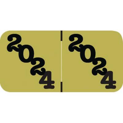 2024 Yearly Aging Labels, Jeter Compatible, Gold/Black, 1-1/2" x 3/4", 500/Roll - 2024 Yearly Aging Labels - Jeter Compatible - 500/Roll - Gold/Black, 500/Roll - Image 1