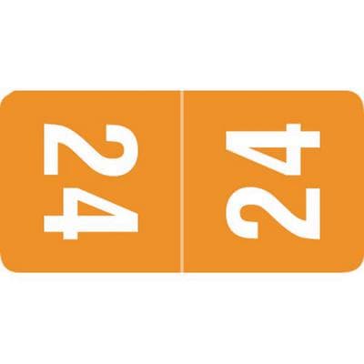 2024 Yearly Aging Labels, Smead Compatible, Top-Tab, Orange/White, 1/2" x 1", 500/Pkg - 2024 Yearly Aging Labels - Smead Compatible - 500/Pkg - Orange/White, Top-Tab, 500/Pkg - Image 1