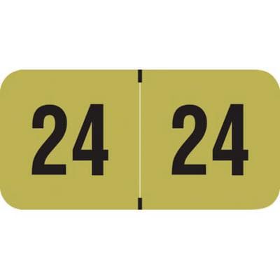 2024 Yearly Aging Labels, Smead/Jeter Compatible, Gold/Black, 1-1/2" x 3/4", 500/Roll - 2024 Yearly Aging Labels - Smead/Jeter Compatible - Gold/Black, 500/Roll - Image 1