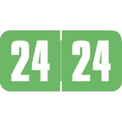2024 Yearly Aging Labels, Safeguard Compatible, Green/White, 1-1/2" x 3/4", 500/Roll - 2024 Yearly Aging Labels - Safeguard Compatible - 500/Roll - Green/White, 500/Roll - Image 1