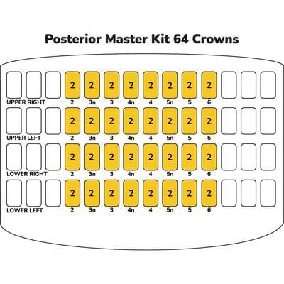 Kids-e-Crown® Posterior Master Kit, First & Second Molar Stainless Steel Crowns, Sizes 2-6, 64 Crowns thumbnail 2
