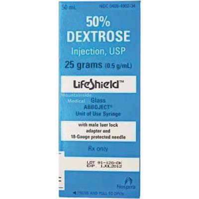 50% Dextrose Injection, USP, 25 g/50 ml, Single Dose Prefilled Syringe, NDC 71872-7282-01 - 50% Dextrose Injection, USP, 25 g/50 ml, Single Dose Prefilled Syringe - 50% Dextrose Injection, USP, 25 g/50 ml, Single Dose Prefilled Syringe - Image 1