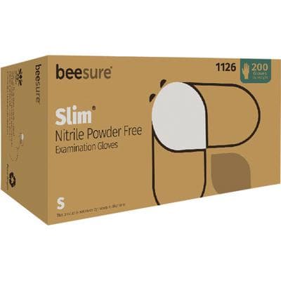 BeeSure Slim Nitrile Exam Gloves, Powder Free, Non-Sterile, Small, White, 200/Box, BE1126 thumbnail 15