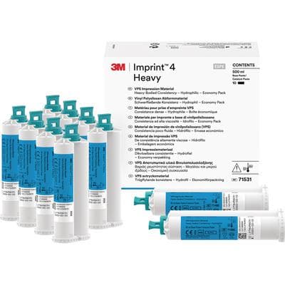 3M™ Imprint™ 4 VPS Heavy Body Impression Material, Economy Pack, 10 x 50 mL Cartridges, Sky Blue, Mint Flavor, 71531 thumbnail 11