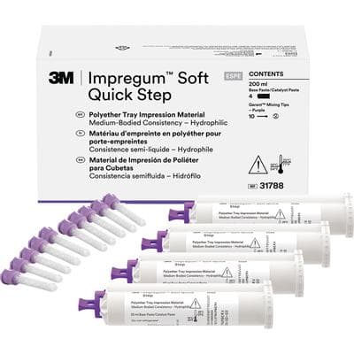 Impregum Garant Soft Quick Step Polyether Impression Material, Medium Body, Tray Refill, Mint, 4 x 50 mL Cartridges, 31788 thumbnail 15