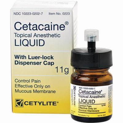 Cetacaine Topical Anesthetic Liquid, 11 g Bottle, Benzocaine 14%/Butamben 2%/Tetracaine HCl 2%, Banana Flavor, 0223 thumbnail 12