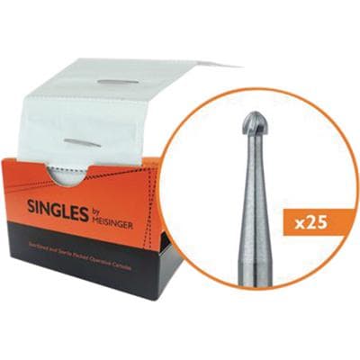 Meisinger Singles Sterile Carbide Bur, RA, Round, #6, 1.8 mm Head Diameter, 25/Pkg - Singles Sterile Carbide Burs – RA, Round, 25/Pkg - # 6, 1.8 mm Head Diameter - Image 1