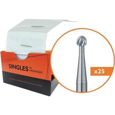 Meisinger Singles Sterile Carbide Bur, RA #8 Round, 2.3 mm Head, 25/Pk, HM1-023-RA thumbnail 12