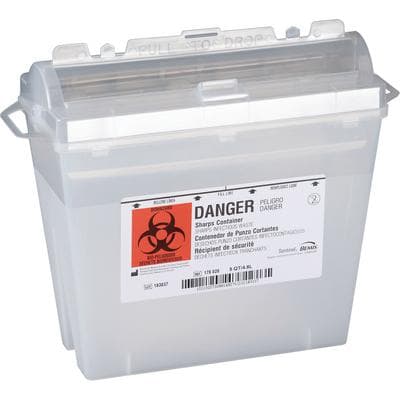 Sentinel Sharps Container, 5 Quart, Translucent Beige, Rotating Cylinder Lid, Autoclavable thumbnail 2