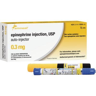 Epinephrine 0.3 mg Auto-Injector, 0.3 mL Single-Dose, Pack of 2 (McKesson) thumbnail 2