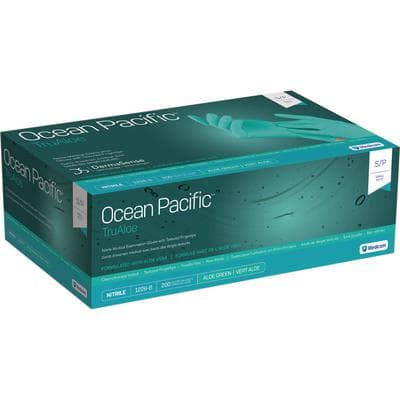 Ocean Pacific™ TruAloe Nitrile Exam Gloves, Powder Free, Non-Sterile, Small, Aloe Green, 200/Box thumbnail 3