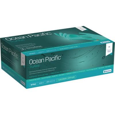 Ocean Pacific™ TruAloe Nitrile Exam Gloves, Powder Free, Non-Sterile, Medium, Aloe Green, 200/Box thumbnail 4