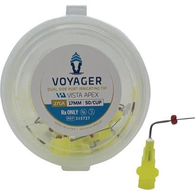 Voyager Pre-Bent Dual Side Port Irrigating Tips, 27 Gauge, 17mm, Yellow, 50/Pk, #315727 thumbnail 4