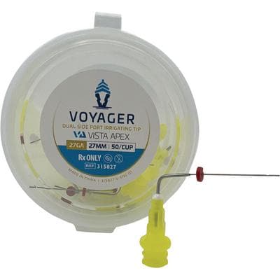 Voyager Pre-Bent Dual Side Port Irrigating Tips, 27 Gauge, 27mm, Yellow, 50/Pk, #315827 thumbnail 5