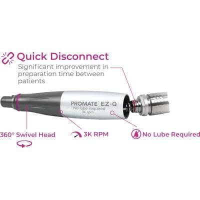 ProMate EZ-Q Quick Disconnect Combo Hygiene Handpiece and Coupler, 3K RPM, Autoclavable Stainless Steel, PA-EZ-CB thumbnail 8