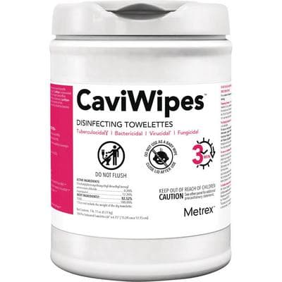 CaviWipes Surface Disinfectant Towelettes, 6" x 6.75", 160 Wipes/Canister, 13-1100 thumbnail 7