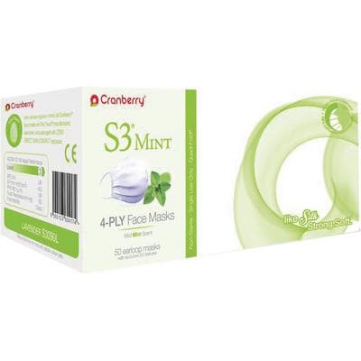 Cranberry S3 Mint Earloop Face Masks, ASTM Level 3, Lavender, 50/Box, S3090L thumbnail 14