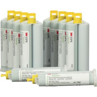 3M (Solventum) Express VPS Impression Material, Light Body, Regular Set, Green, 50 ml Cartridges, 10/Pk, 7302T thumbnail 9