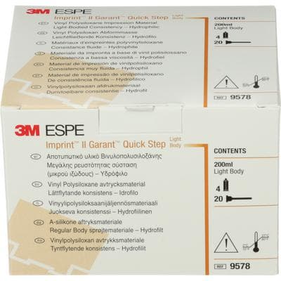 3M Imprint II Garant Quick Step Light Body VPS Impression Material Refill, Orange, 4 x 50 mL Cartridges with 20 Mixing Tips, 9578 thumbnail 10