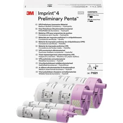3M™ Imprint™ 4 Preliminary Penta™ VPS Regular Body Impression Material Refill, 2 x 300 mL Base + 2 x 60 mL Catalyst, Pink, Mint, 71521 thumbnail 12