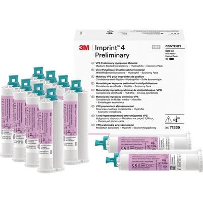 3M Imprint 4 Preliminary VPS Impression Material Economy Pack, Regular Set, Pink, Mint, 10 x 50 mL Cartridges, 71539 thumbnail 13