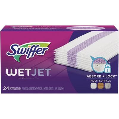 Swiffer WetJet Refill Cloths, 11.3" x 5.4", White, 24/Box thumbnail 2