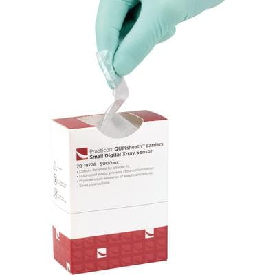 QUIKsheath™ Small Digital X-ray Sensor Covers, Clear Plastic, 8" Long, Fits Sensors up to 1-3/8" Wide, 500/Box thumbnail 12